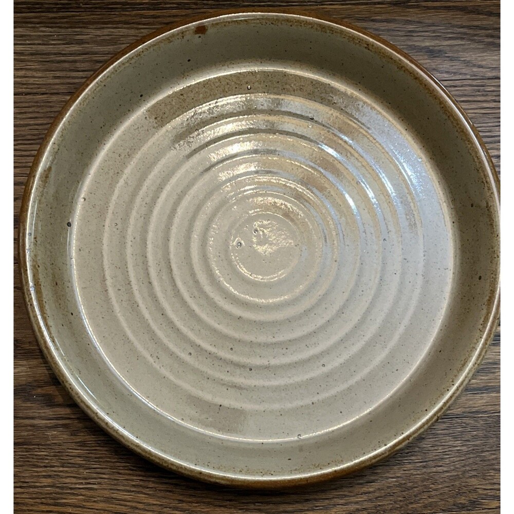 DANSK Brown Spice Tan Speckled 11.5” Dish Round Plate Salad Platter Pie